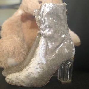 Velvet boots.